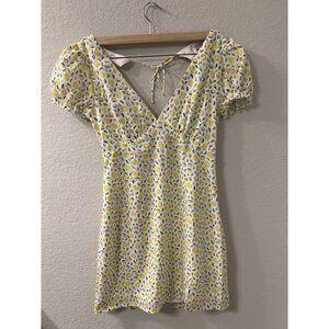Princess Polly Womens‎ Kasey Mini Dress Size US 6 AU 10 Yellow Lemons Print NWT